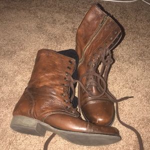 Brown Steve Madden Troopa Combat Boots